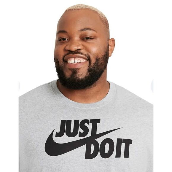 NIKE / NWT - Men's Sz XXL - "Just Do It" Short Sleeve T-Shirt in Heather Grey - Picture 10 of 13